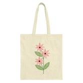 Pink Flowers Tote Bag, Floral Design Tote, Everyday Tote Bag, Reusable Shopping Bag, Nature Lover Gift, Cute Tote Bag - Tawshia